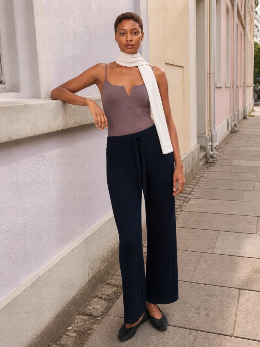 Eres bodysuit toteme knit pants flats