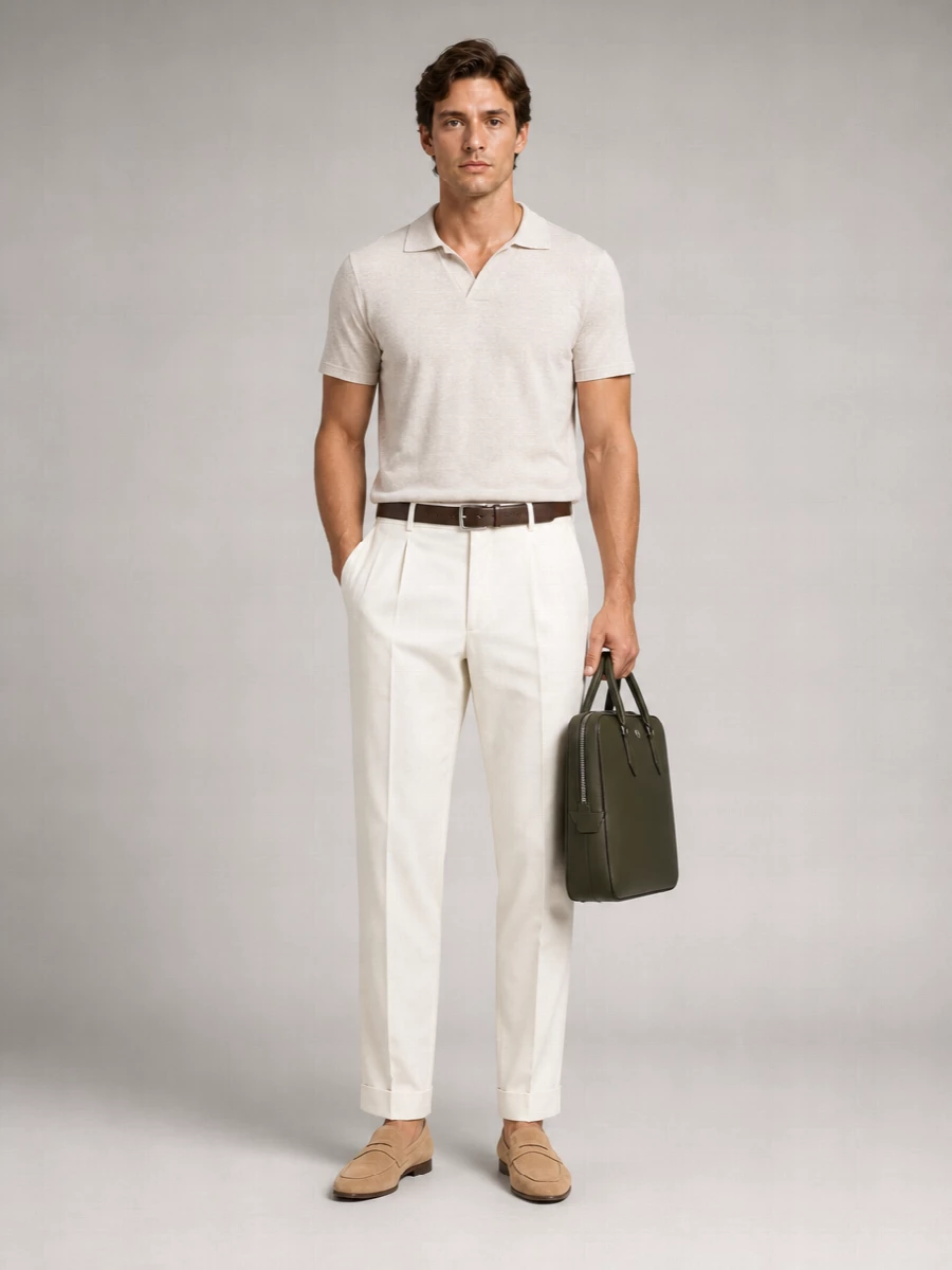 Pt Torino Stretch Cotton Tailored Trousers