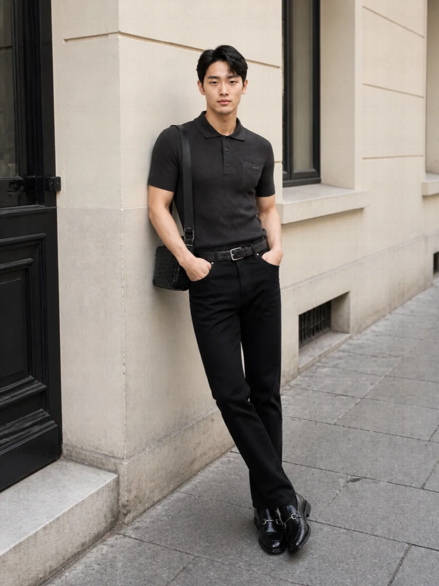 Gucci black straight leg trousers office outfit