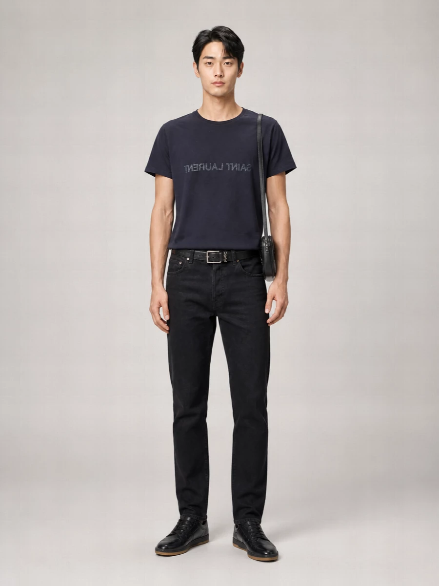 Saint Laurent Leather Thin Belt