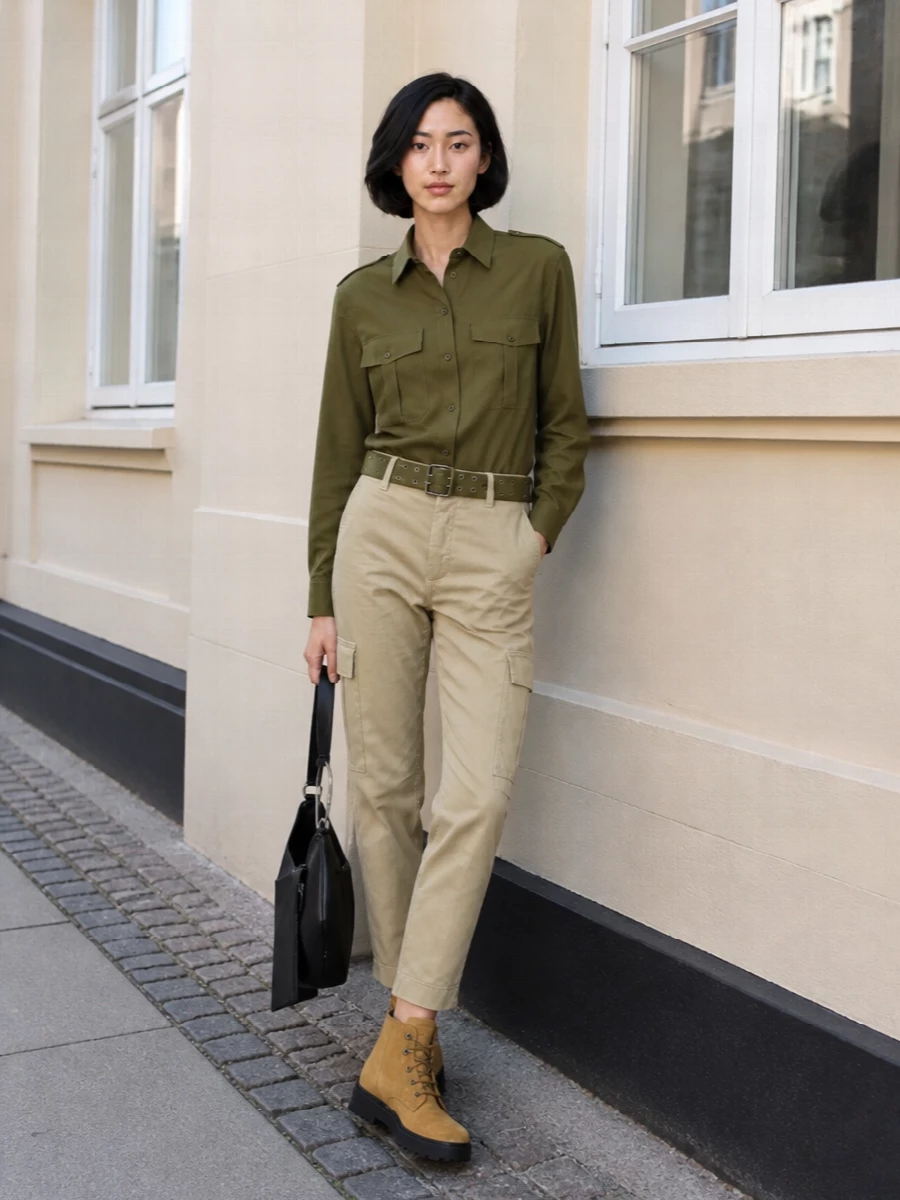 Dondup cargo pants utility shirt lace up boots