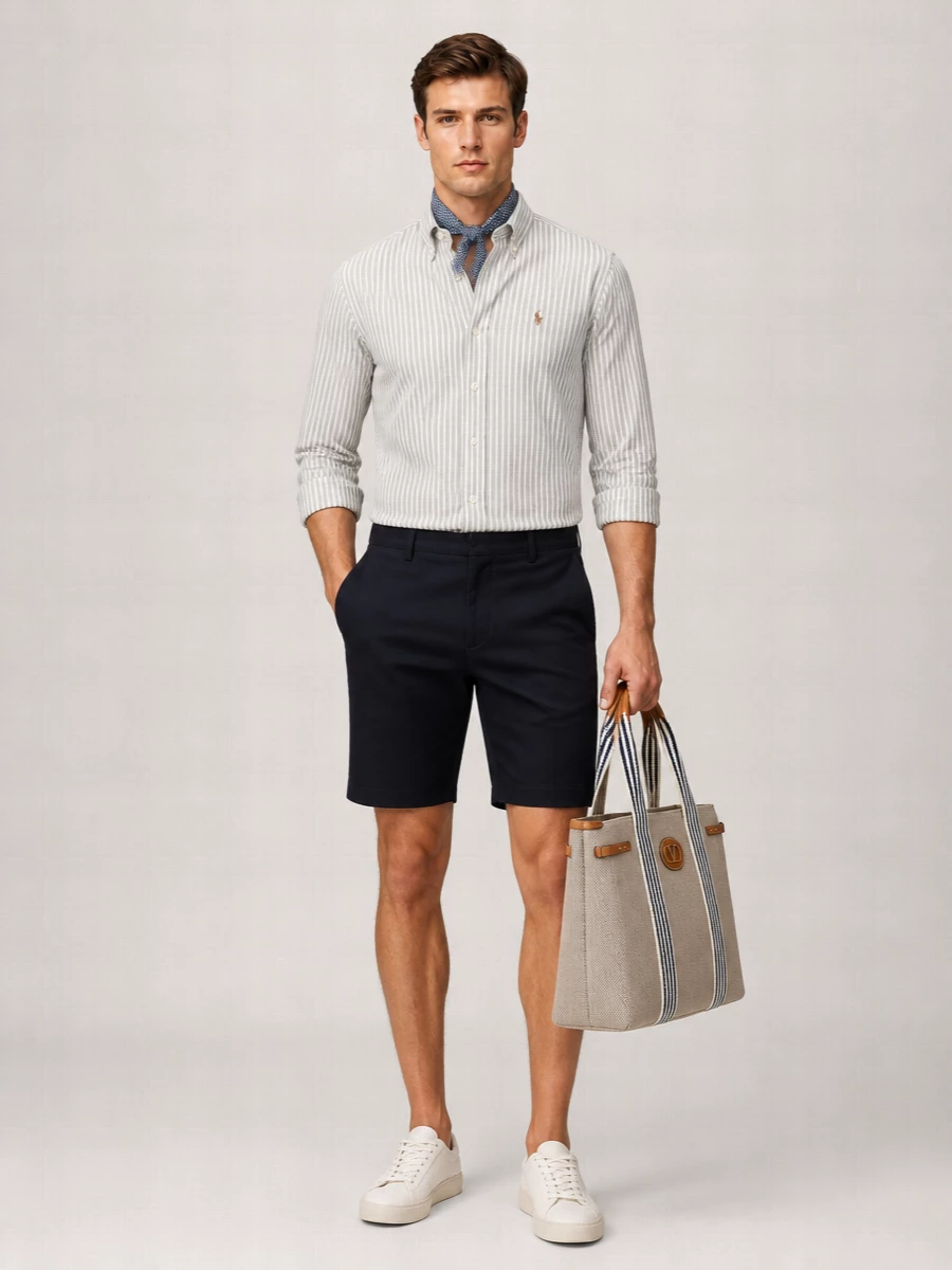 Ralph Lauren Striped Linen Long-Sleeve Shirt