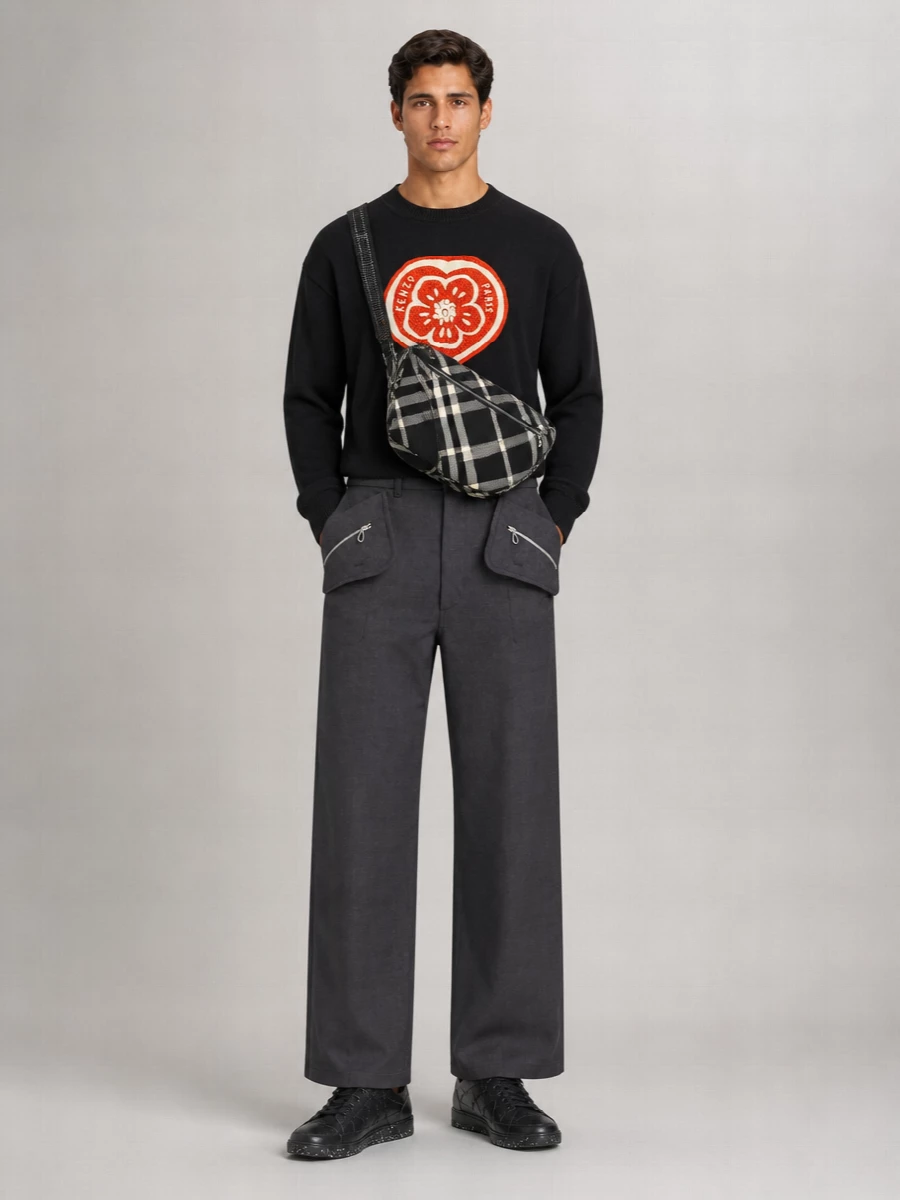 Kenzo Crewneck Wool-Blend Sweater