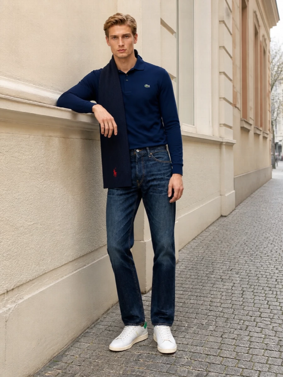 Lacoste polo ralph jeans stan smith outfit