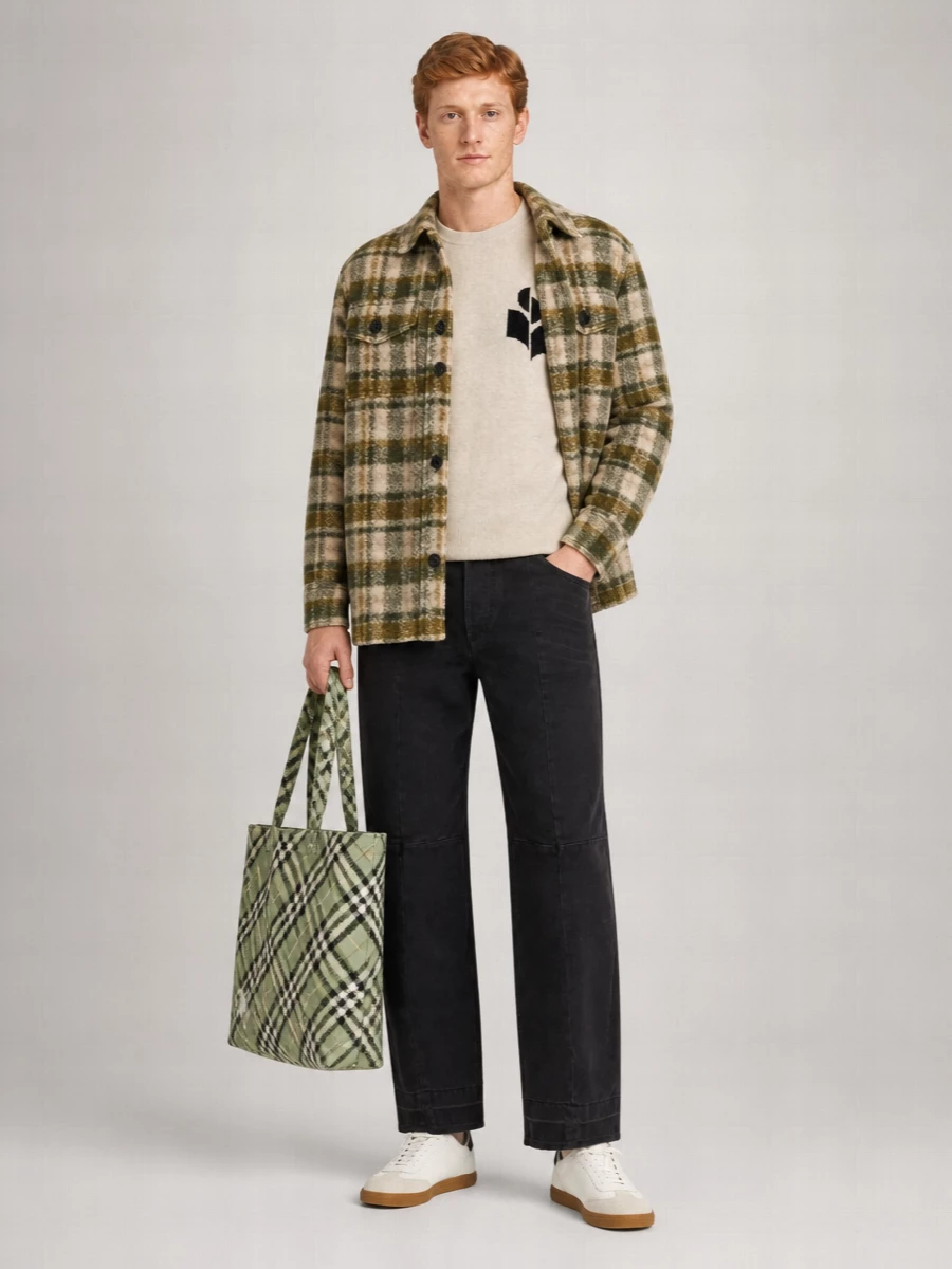Isabel Marant Wool Blend Checked Shirt Jacket