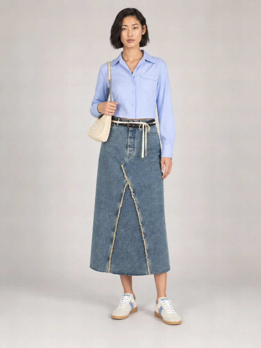 Maison Margiela Denim Asymmetric Maxi Skirt