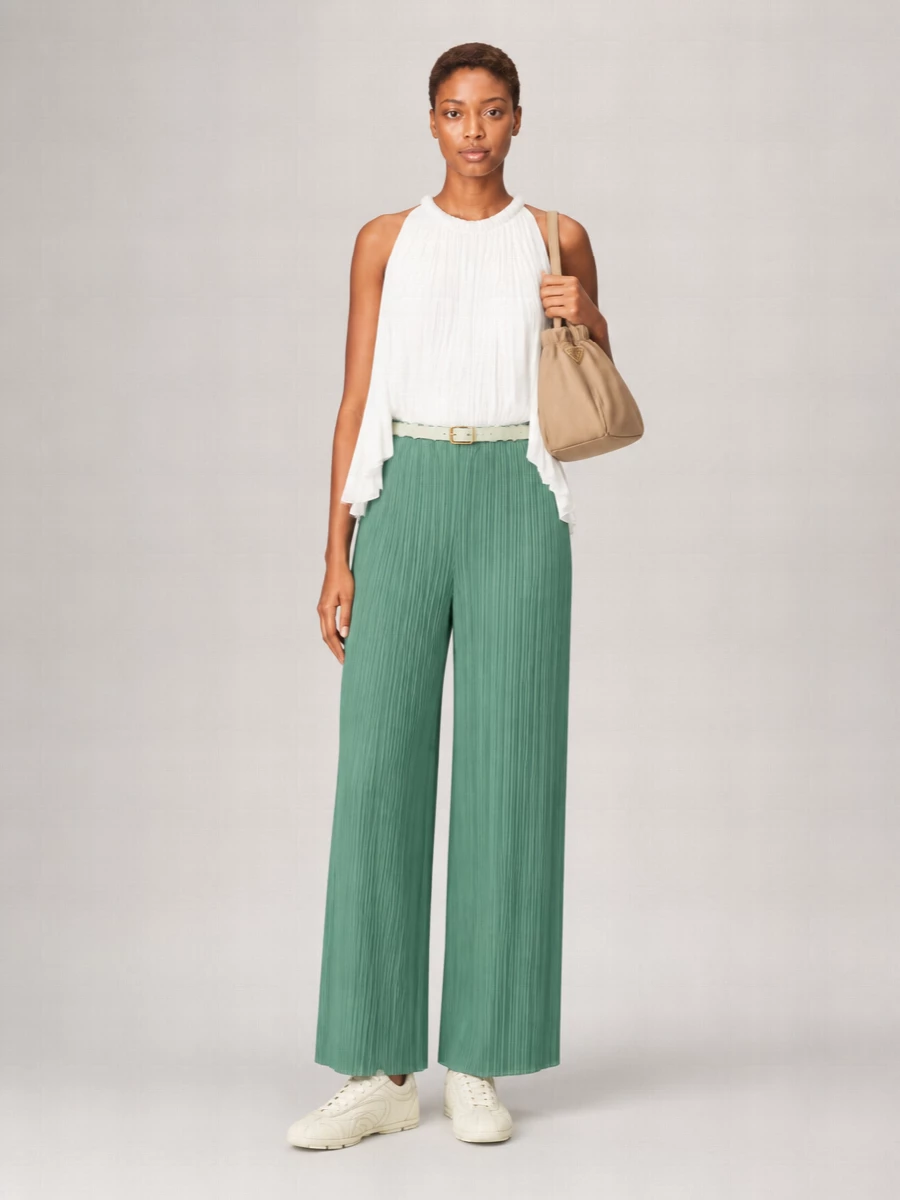 Pleats Please Issey Miyake Wide-Leg Trousers
