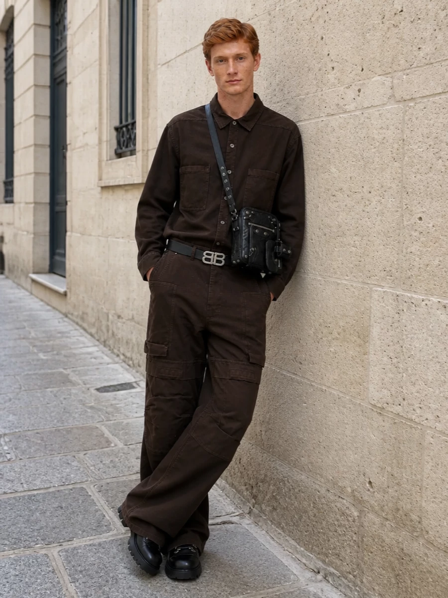 Rick owens cargo pants drkshdw overshirt outfit