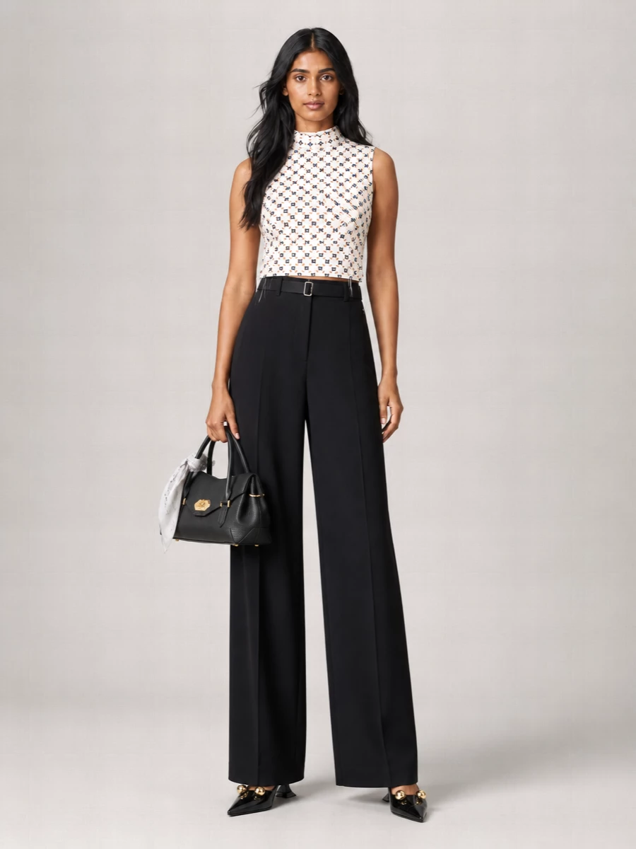 Lanvin Silk Floral-Print Cropped Sleeveless Blouse