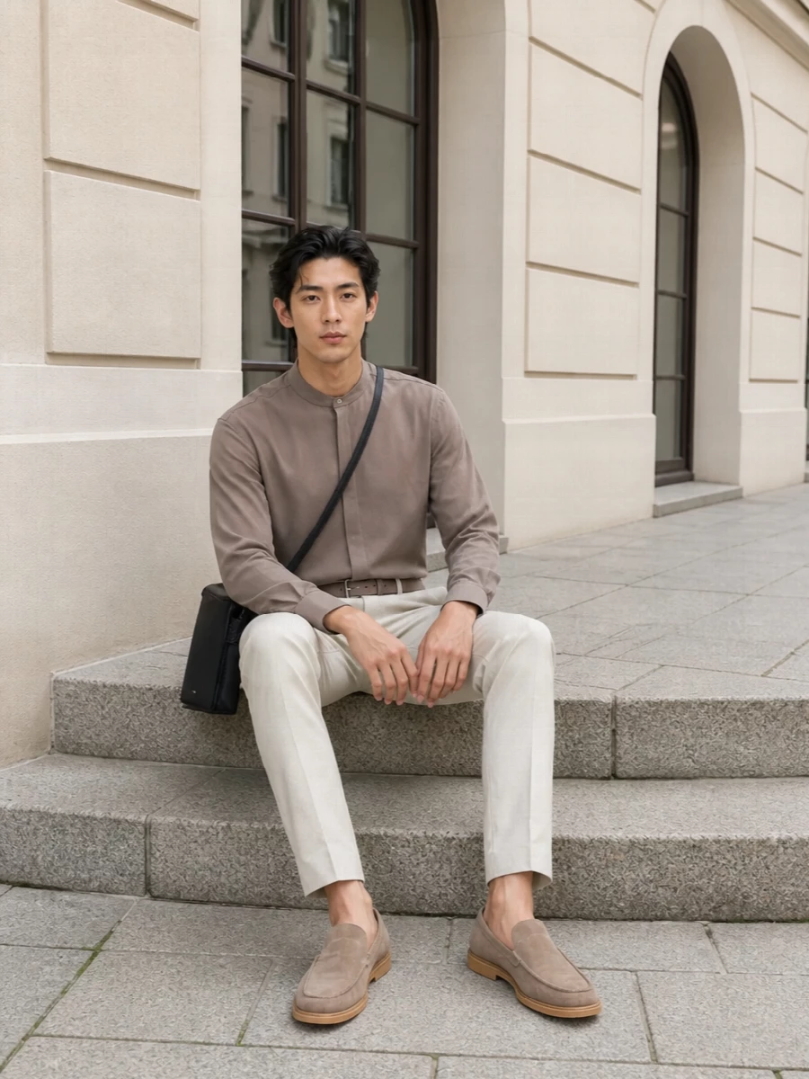 Calvin klein taupe shirt pt torino stone trousers