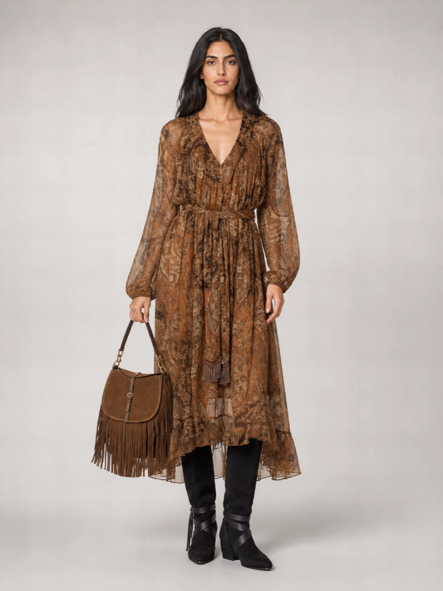 Etro Medium Suede Fringe Shoulder Bag