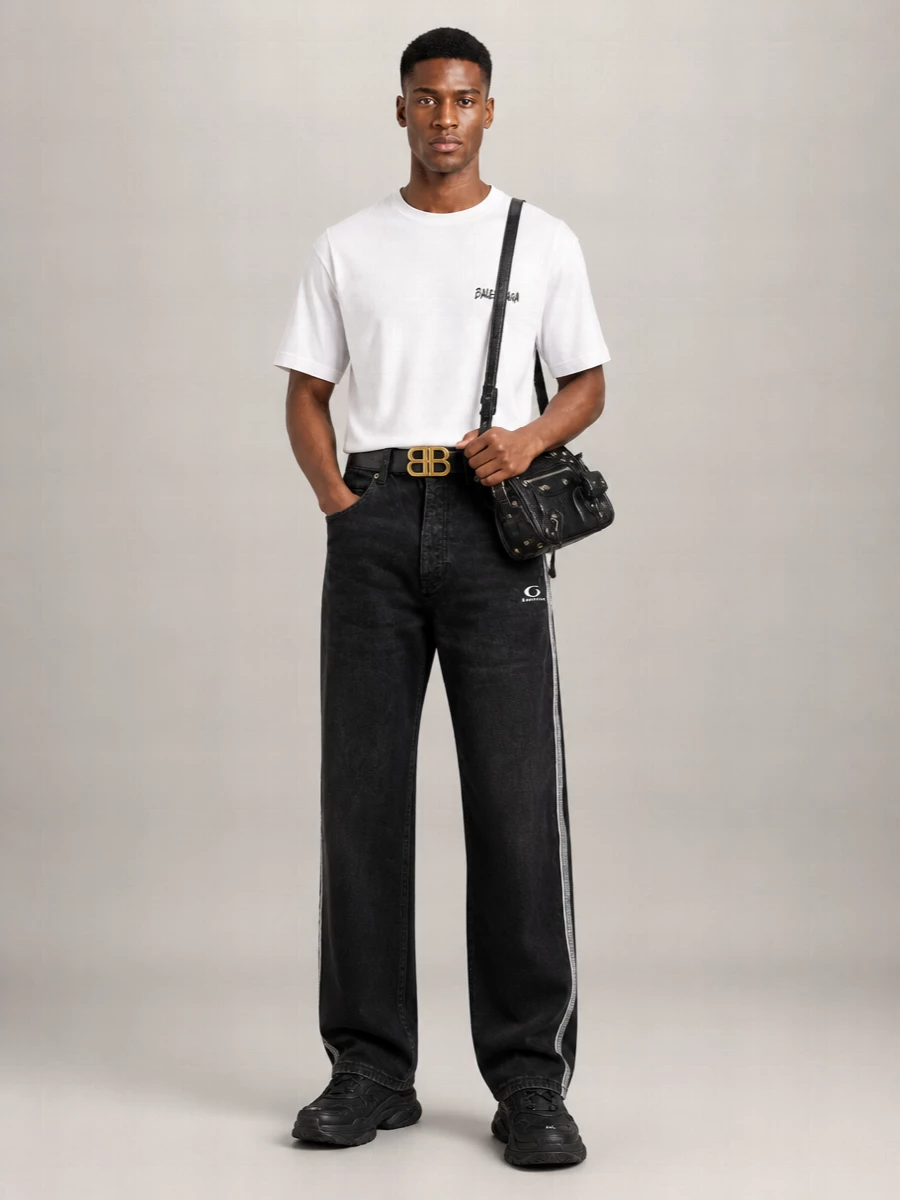 Balenciaga Cotton Wide-Leg Flared Jeans