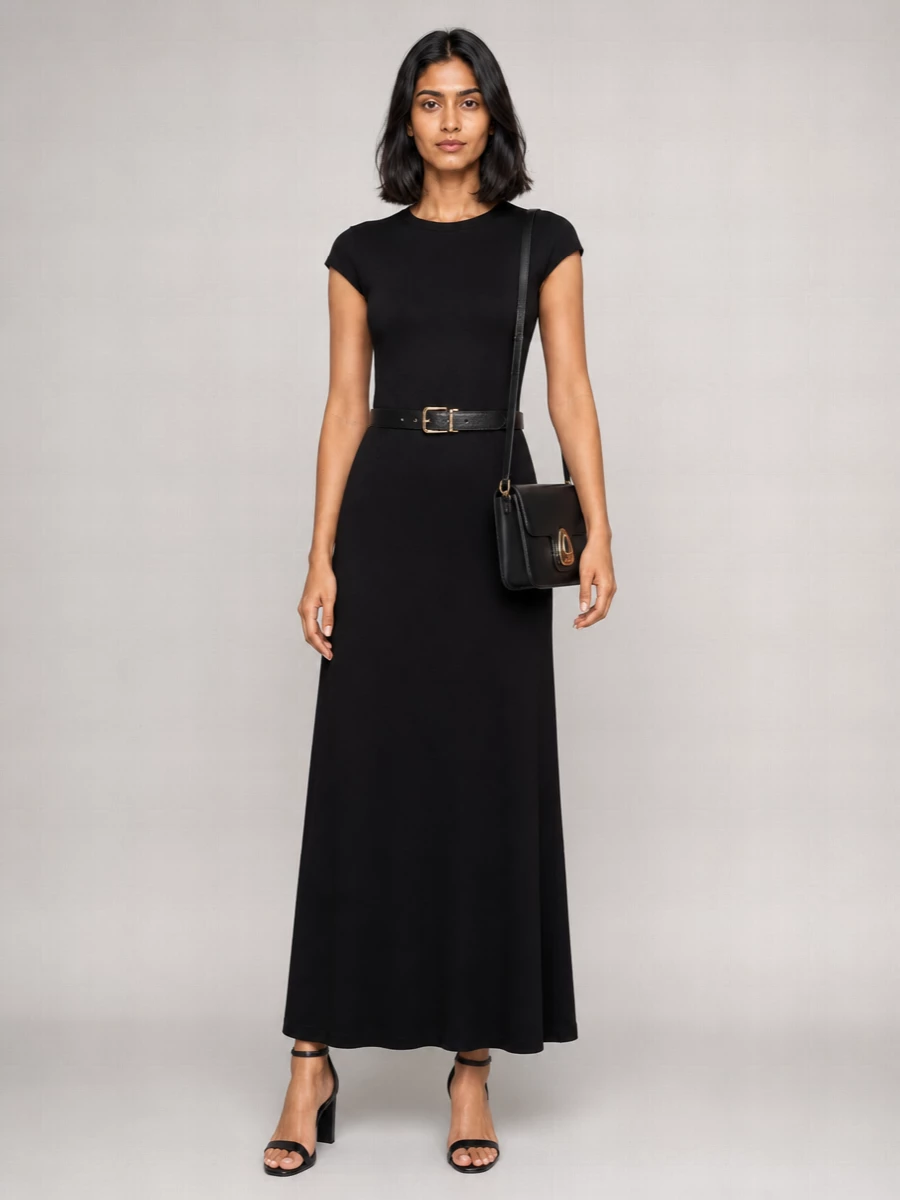 Totême Short-Sleeve Maxi Dress