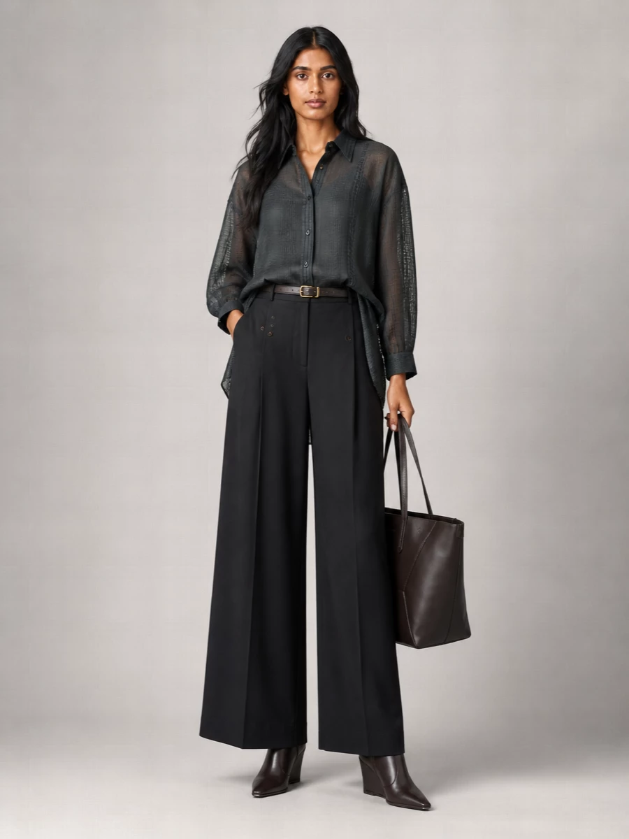 Brunello Cucinelli Wide-Leg Tailored Trousers