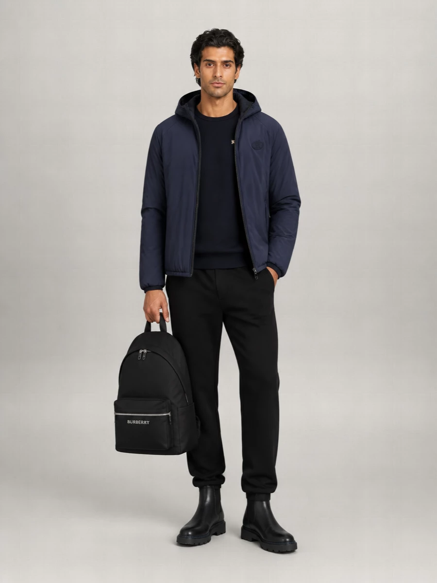 Burberry Nylon Padded Hooded Jacket