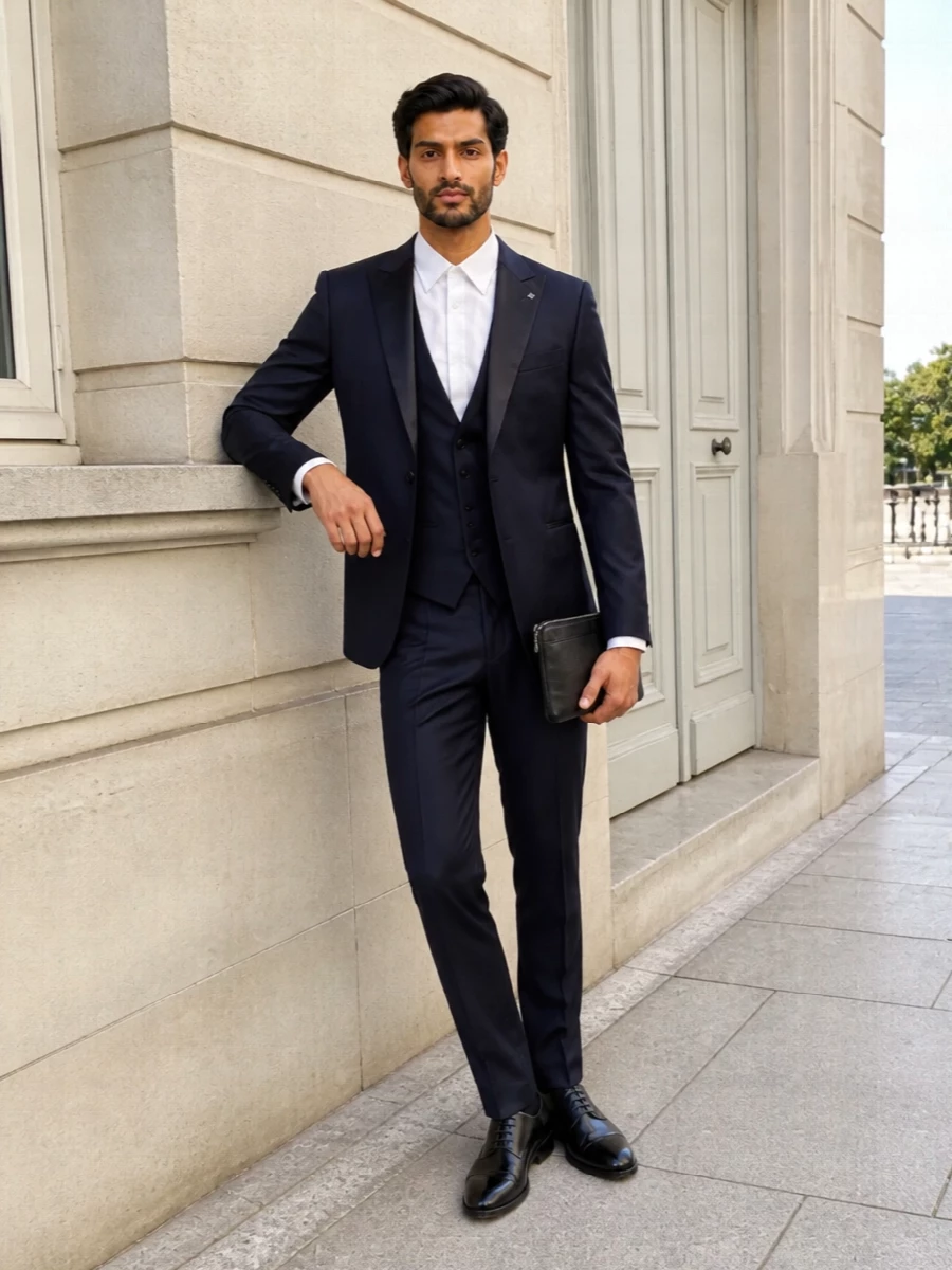 Gucci tagliatore navy tuxedo outfit men