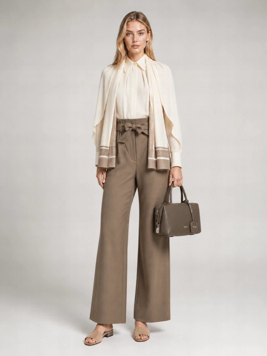 Max Mara Virgin Wool High-Rise Wide-Leg Trousers
