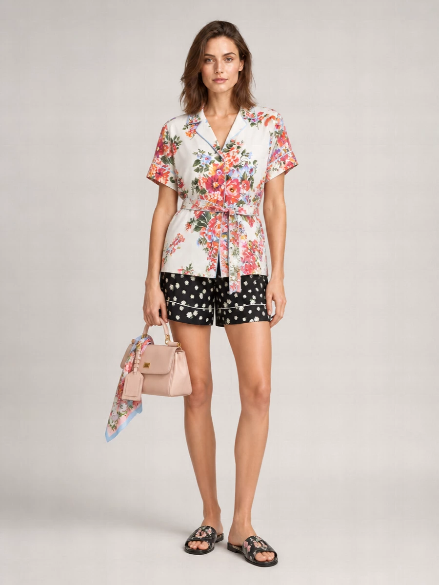 Dolce&Gabbana Floral-Print Slides