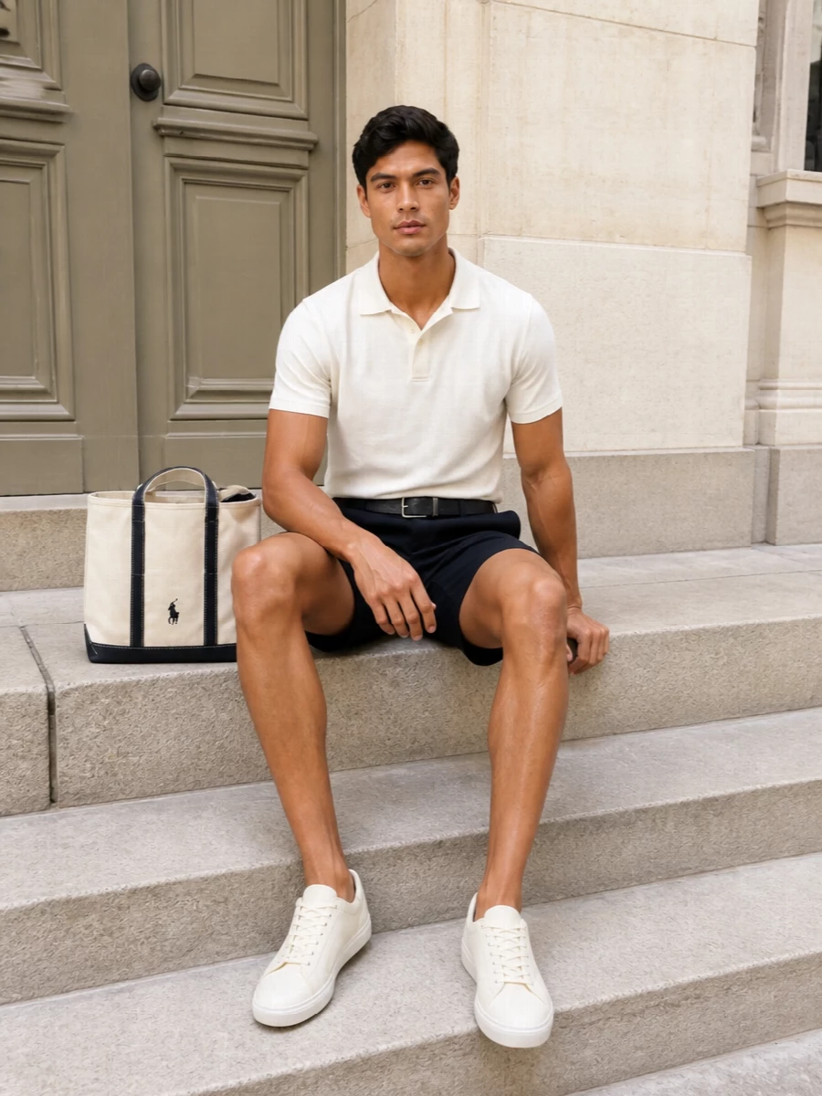 Nn07 polo polo ralph lauren navy shorts outfit