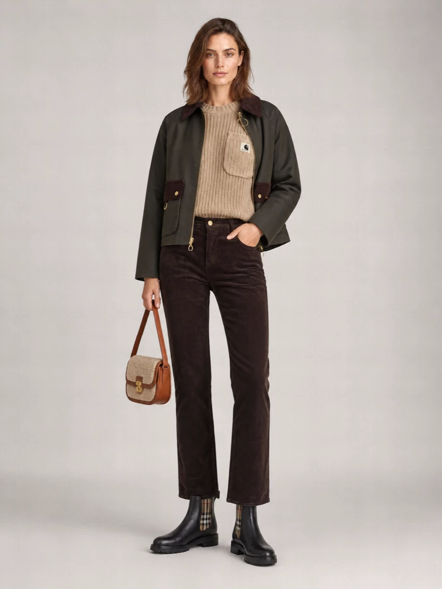 Barbour Waxed Cotton Hooded Single Breasted Coat
