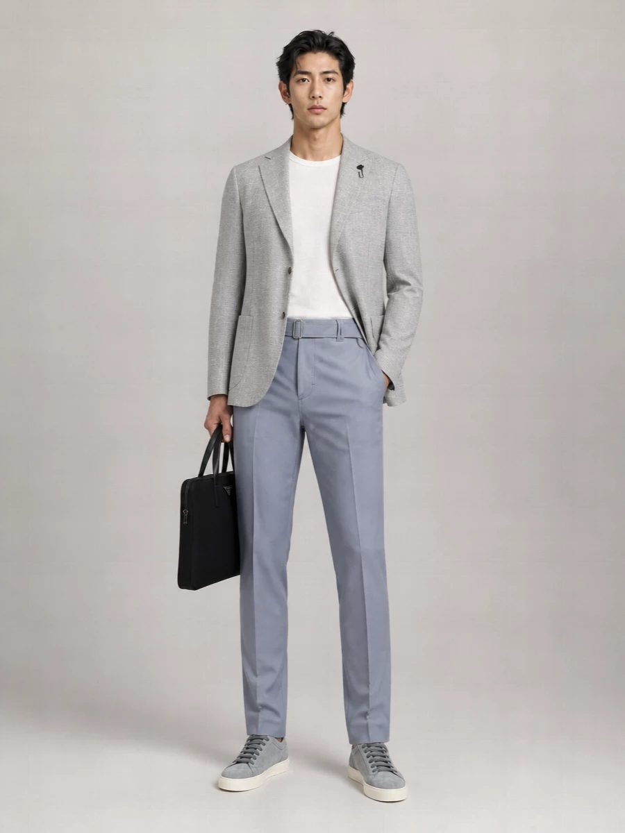 Lardini Silk And Cotton Belted Tailored Trousers