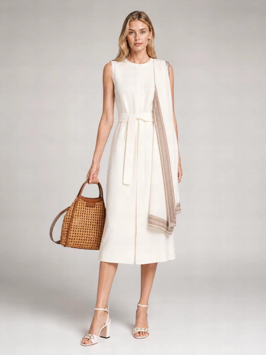 Max Mara Linen Maxi Waistcoat