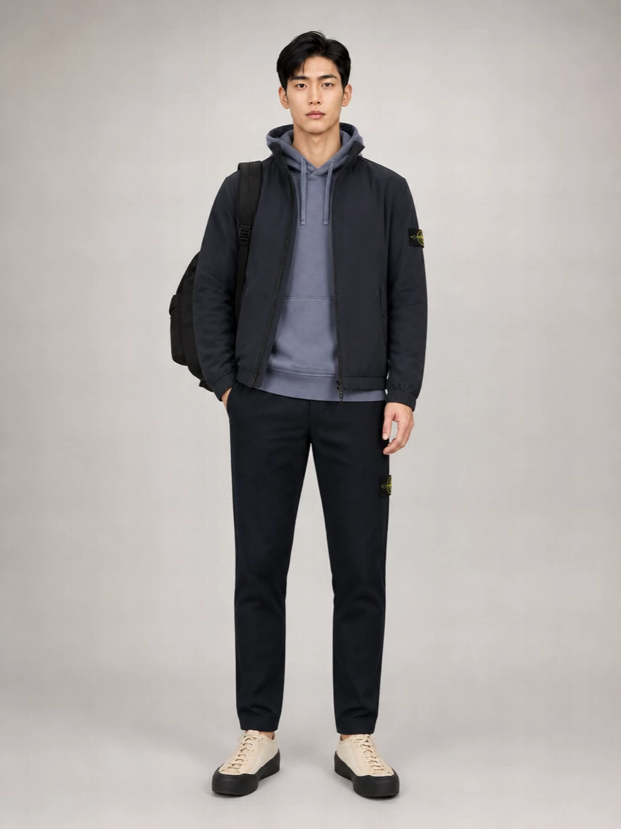Stone Island Water Resistant Stand Collar Lightweight Jacket
