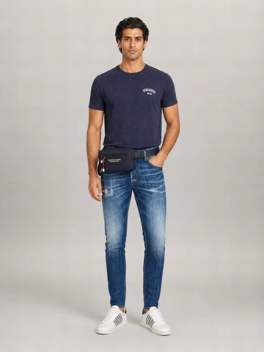 Dsquared2 Mid-Rise Cropped Straight-Leg Denim Jeans