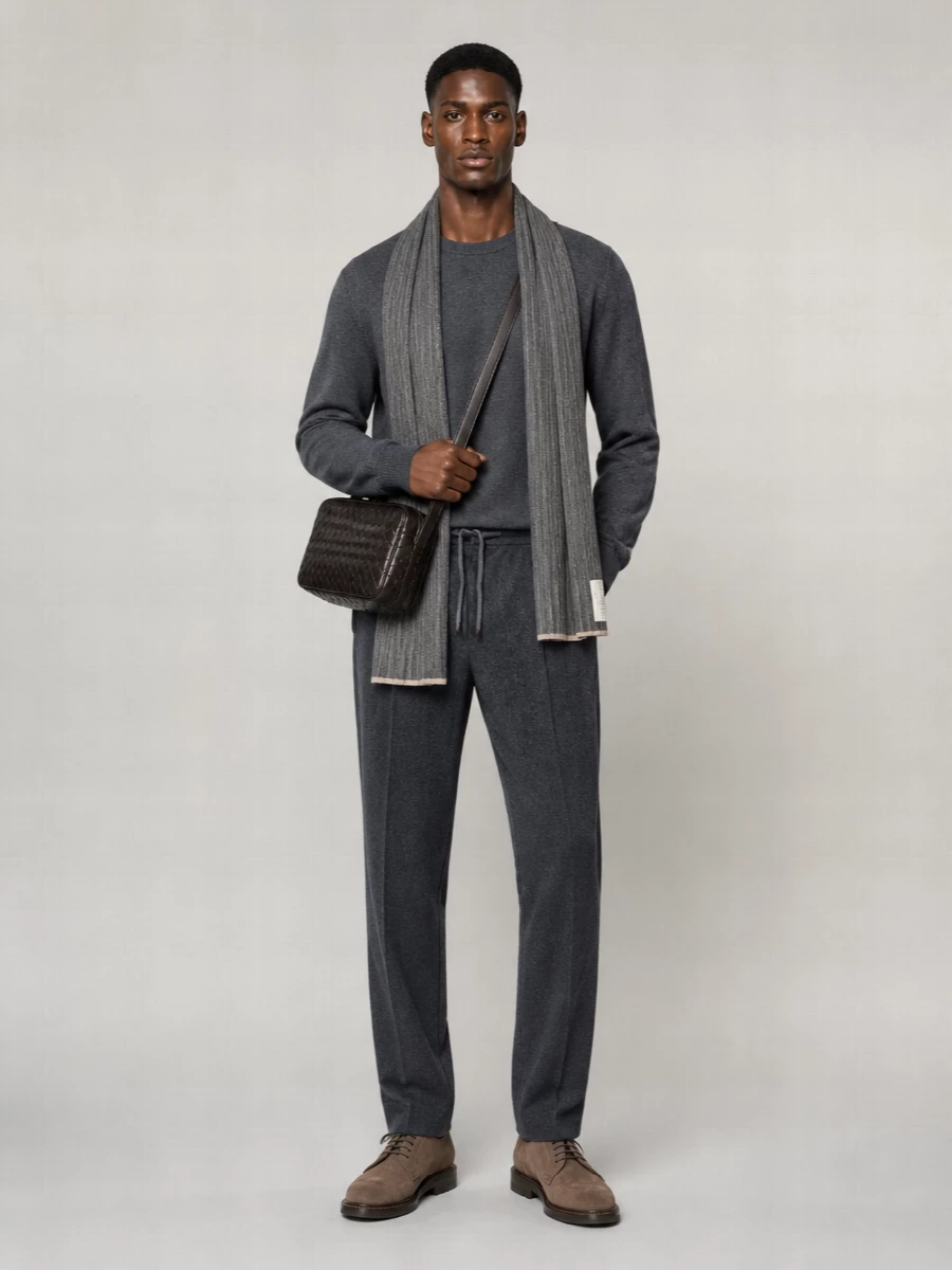 Brunello Cucinelli Cashmere Silk Crew-Neck Long-Sleeve Sweater
