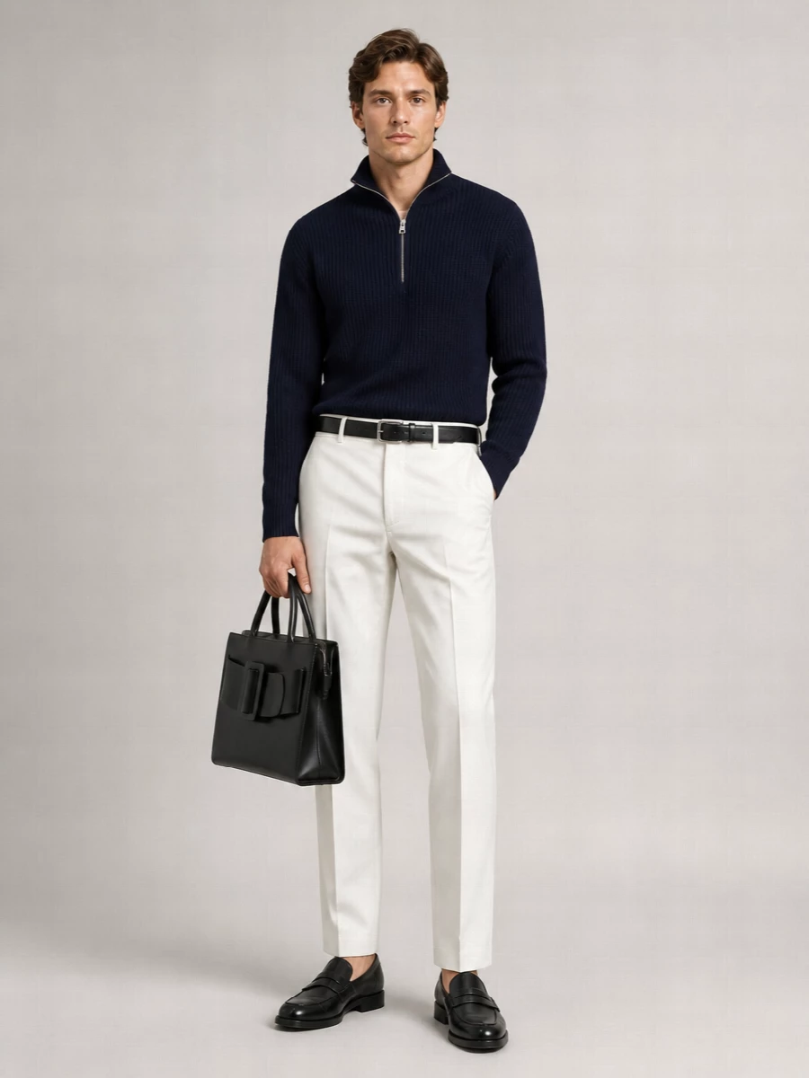 John Smedley Leather Tote Bag