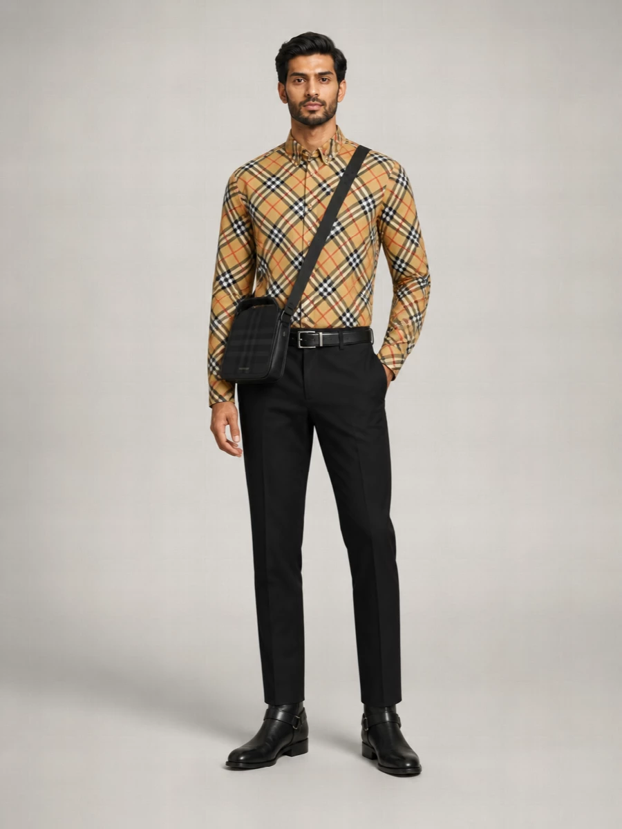 Burberry Checked Cotton Flannel Shirt