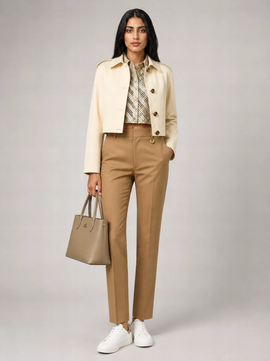 Burberry Cropped Cotton Jacket