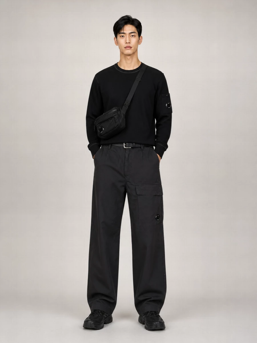 C.p. Company Cotton Wide-Leg Cargo Trousers