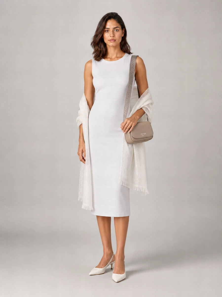 Emporio Armani Cotton Sleeveless Knee-Length Dress