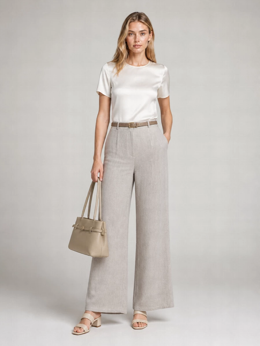 Emporio Armani Linen Wide-Leg Trousers