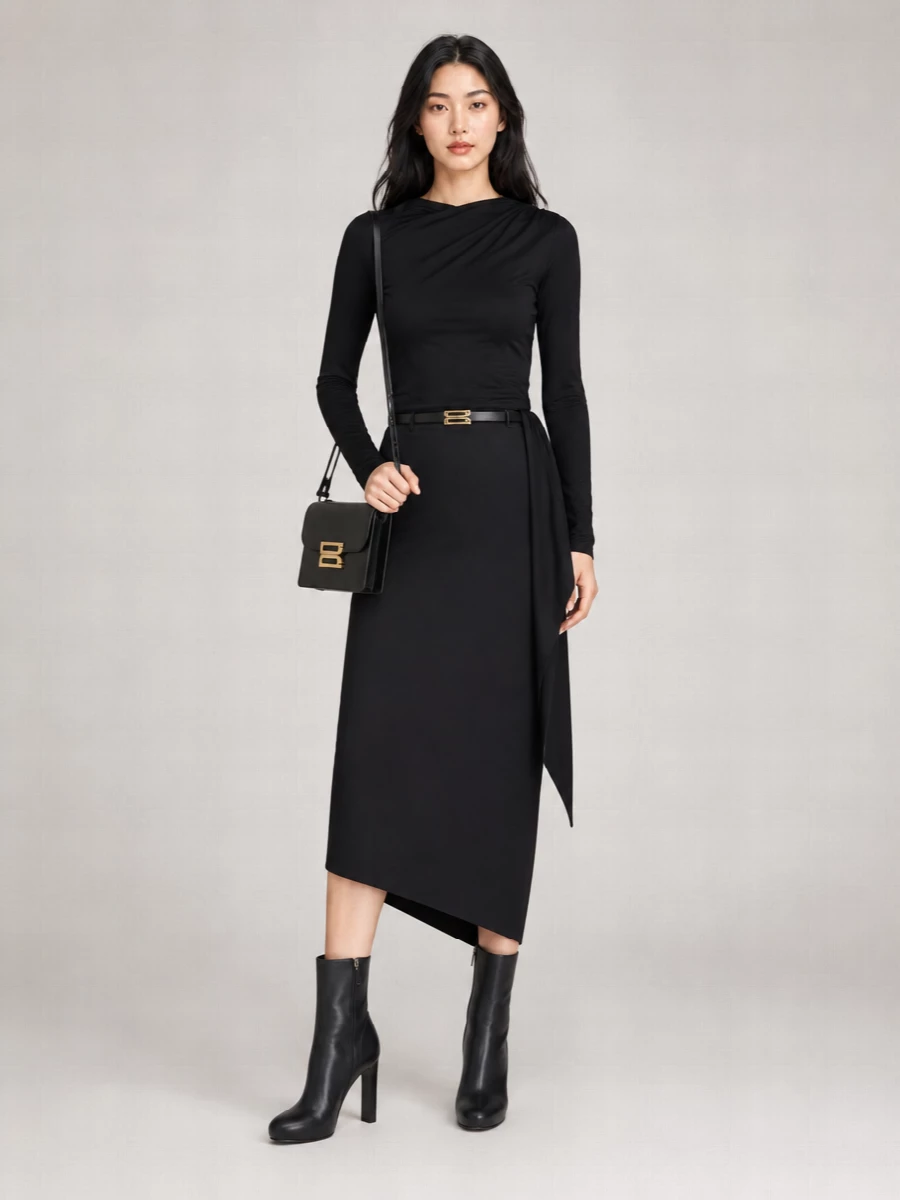 Victoria Beckham Asymmetric Draped Skirt