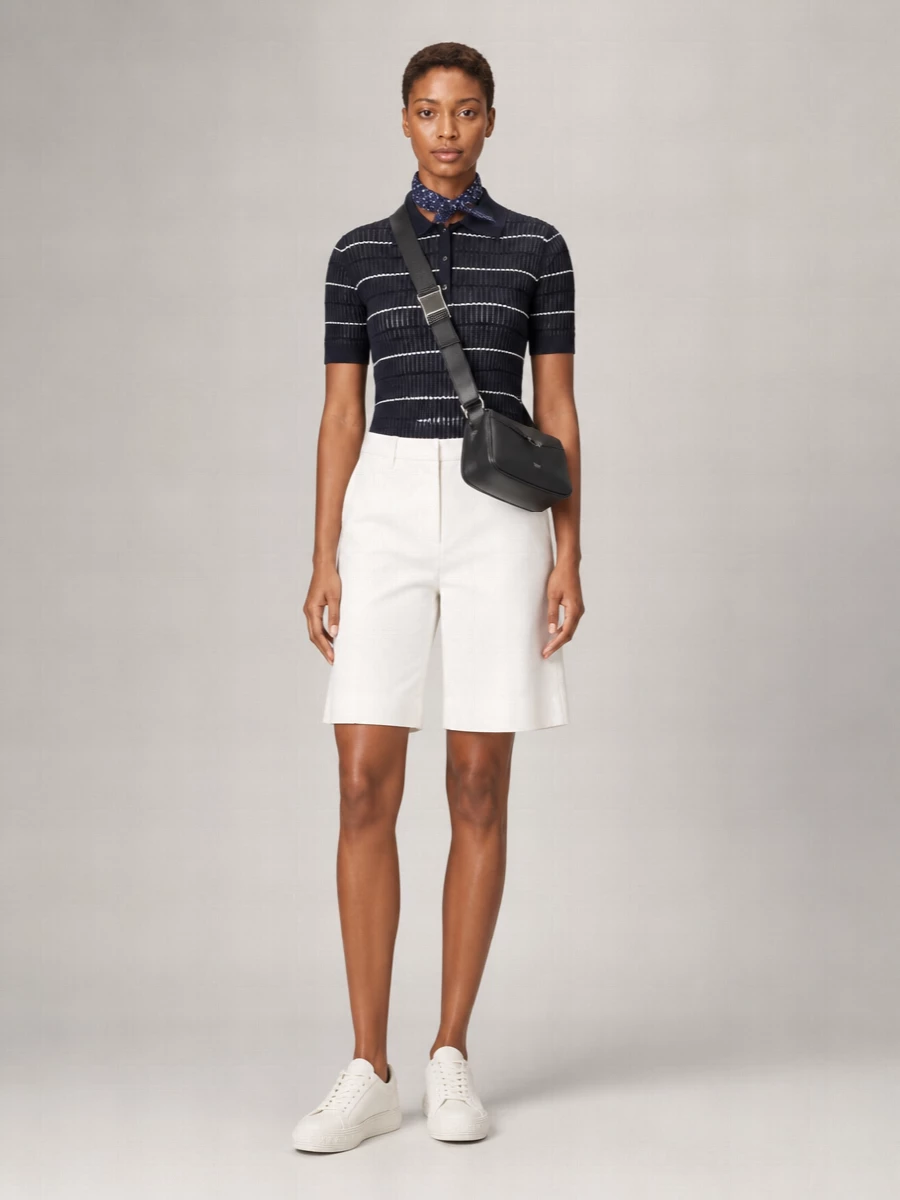 S Max Mara Silk Polo Knitted Top
