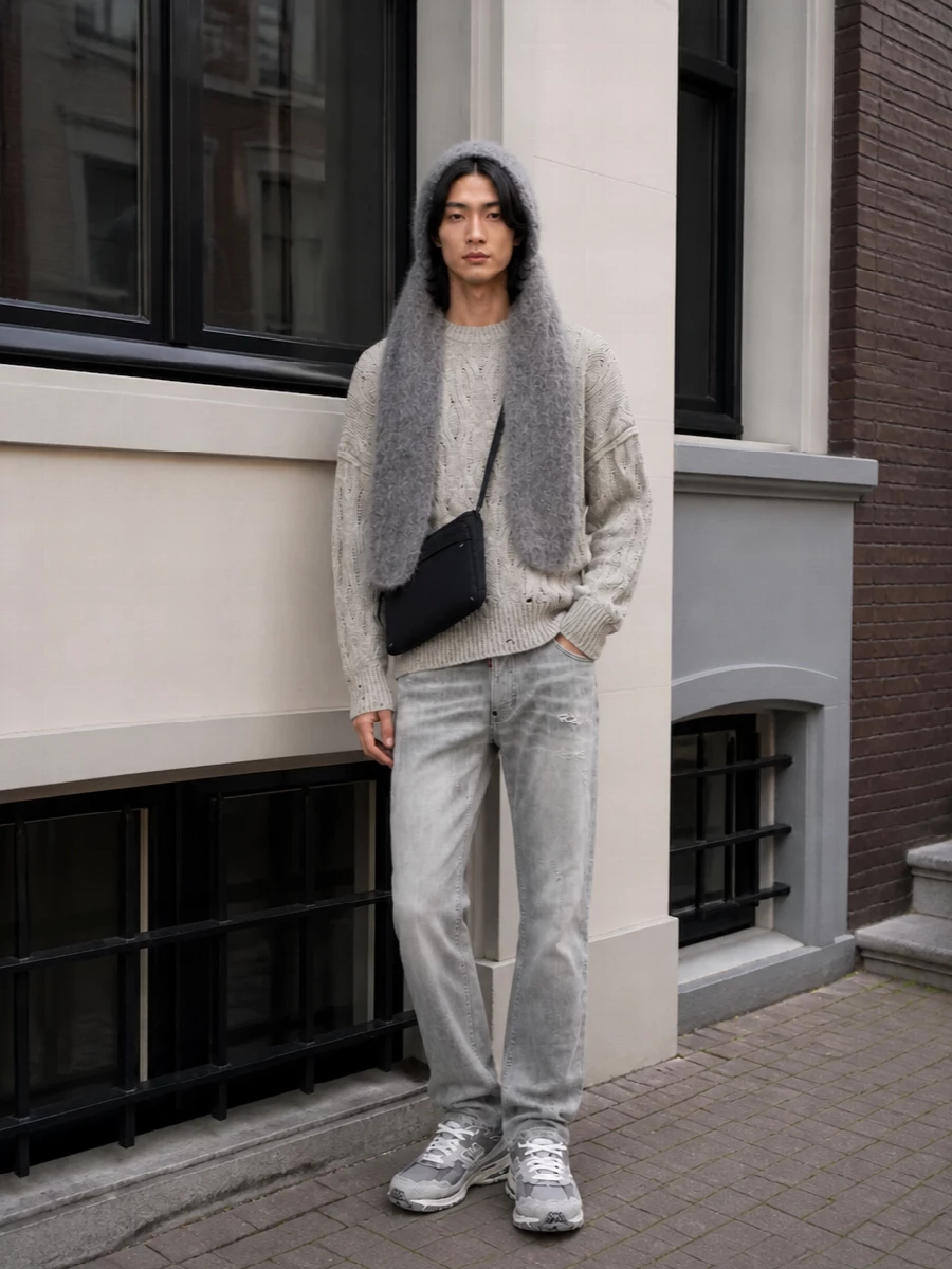 Represent sweater grey dsquared2 jeans outfit