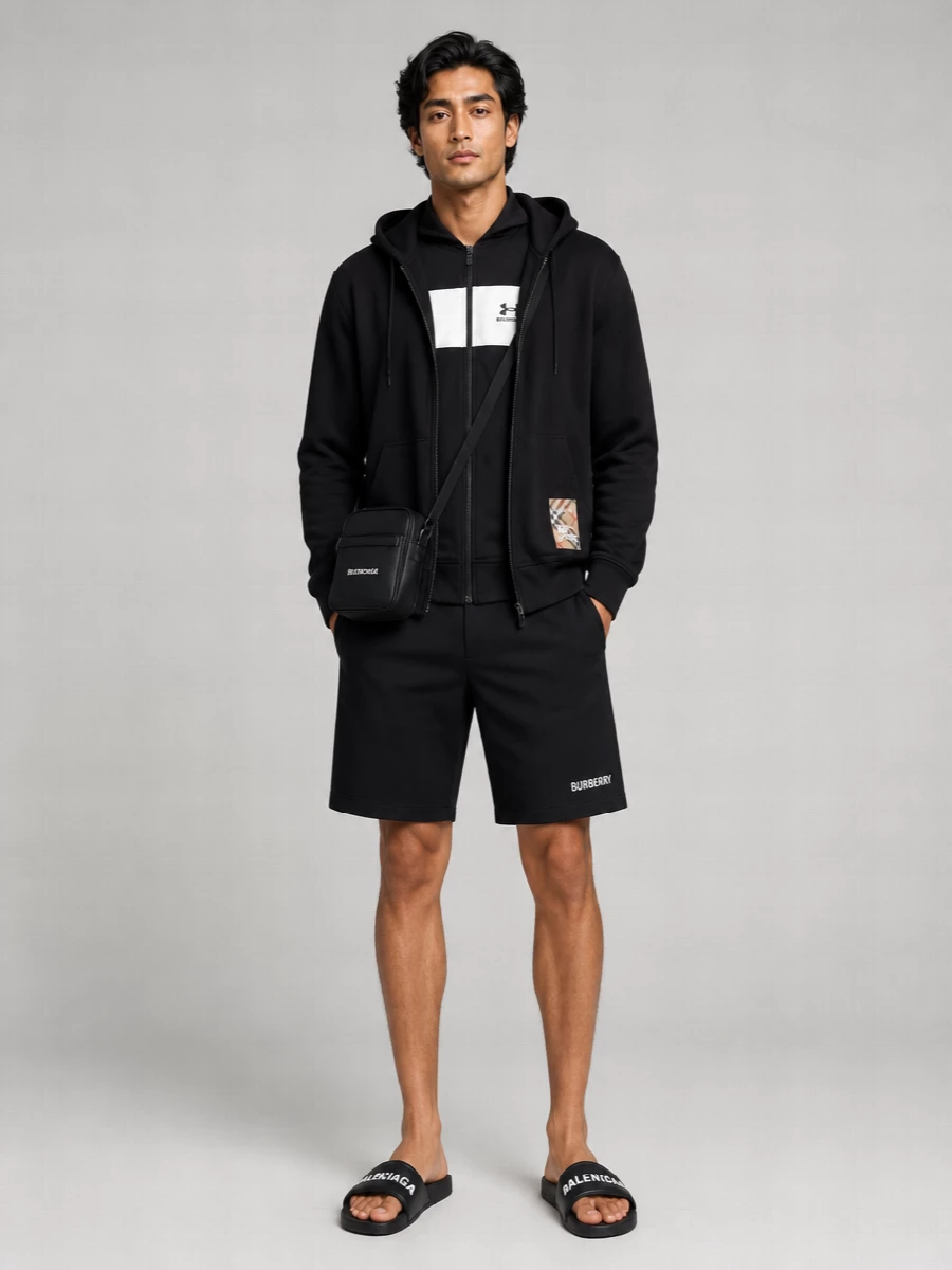 Balenciaga Long-Sleeve Hooded Zip Sweatshirt