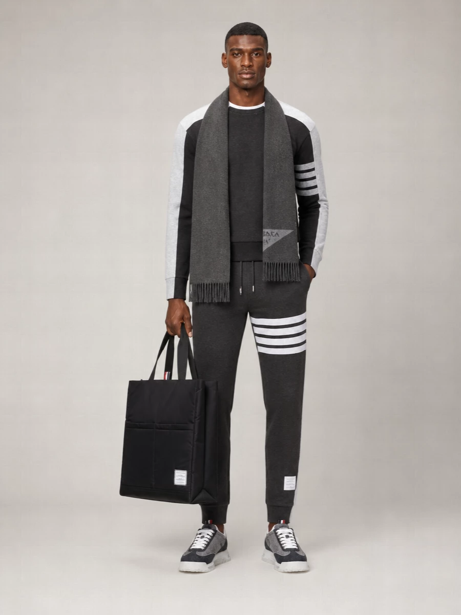 Thom Browne Cotton Colorblock Crewneck Sweatshirt