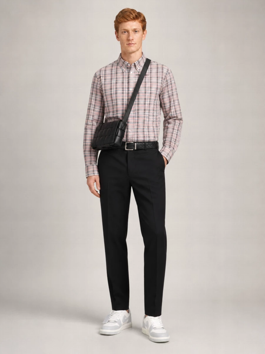Off-White Checked Cotton Flannel Shirt
