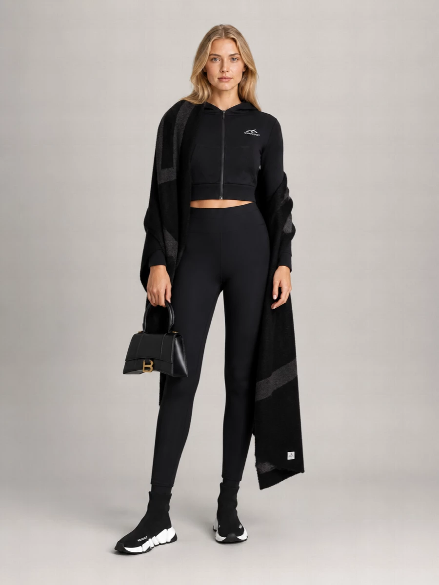 Balenciaga Cropped Zip Hoodie