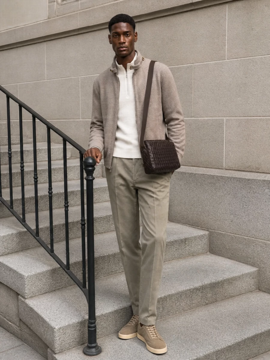 Brunello cucinelli taupe jacket tonal neutrals
