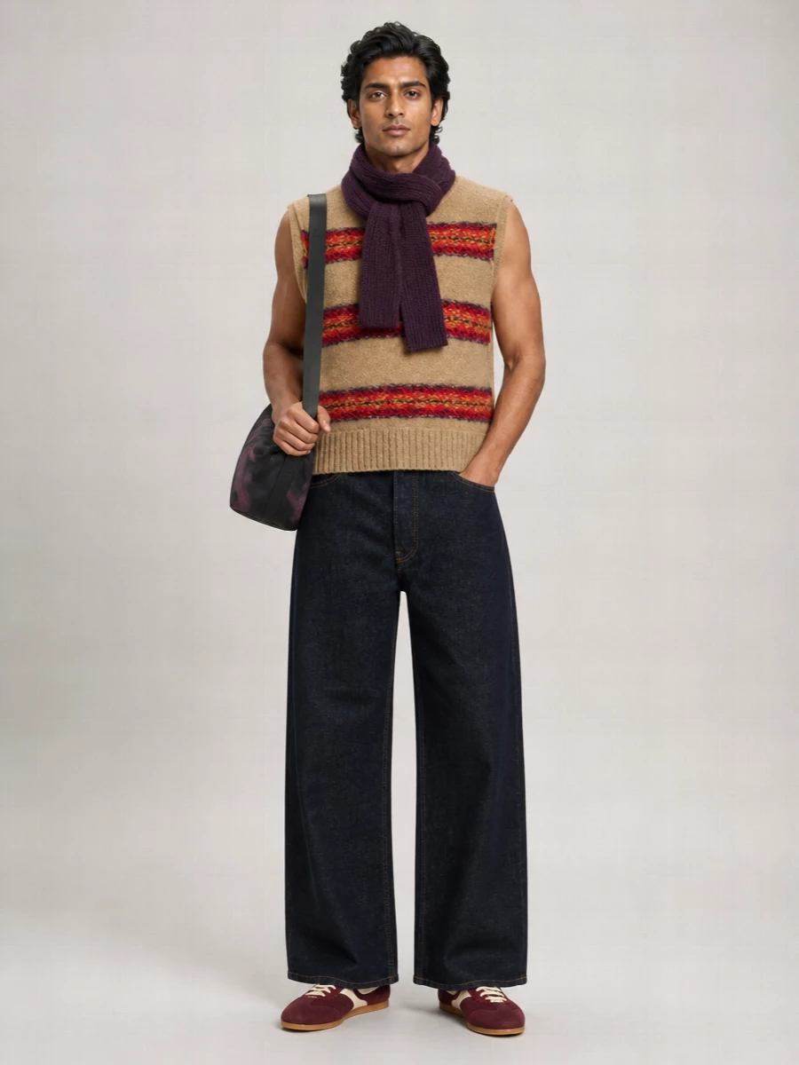 Dries Van Noten Striped Sleeveless Crewneck Knit Vest