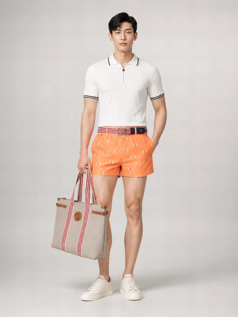 Kiton Logo Print Swim Shorts