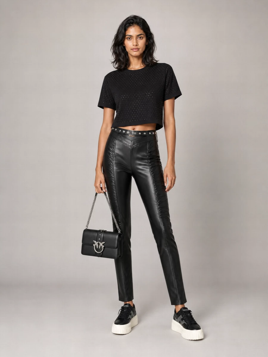 Pinko Cotton Rhinestone Short-Sleeve T-Shirt