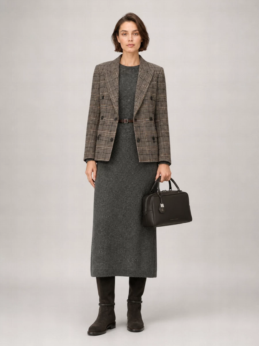 Brunello Cucinelli Double-Breasted Checked Blazer