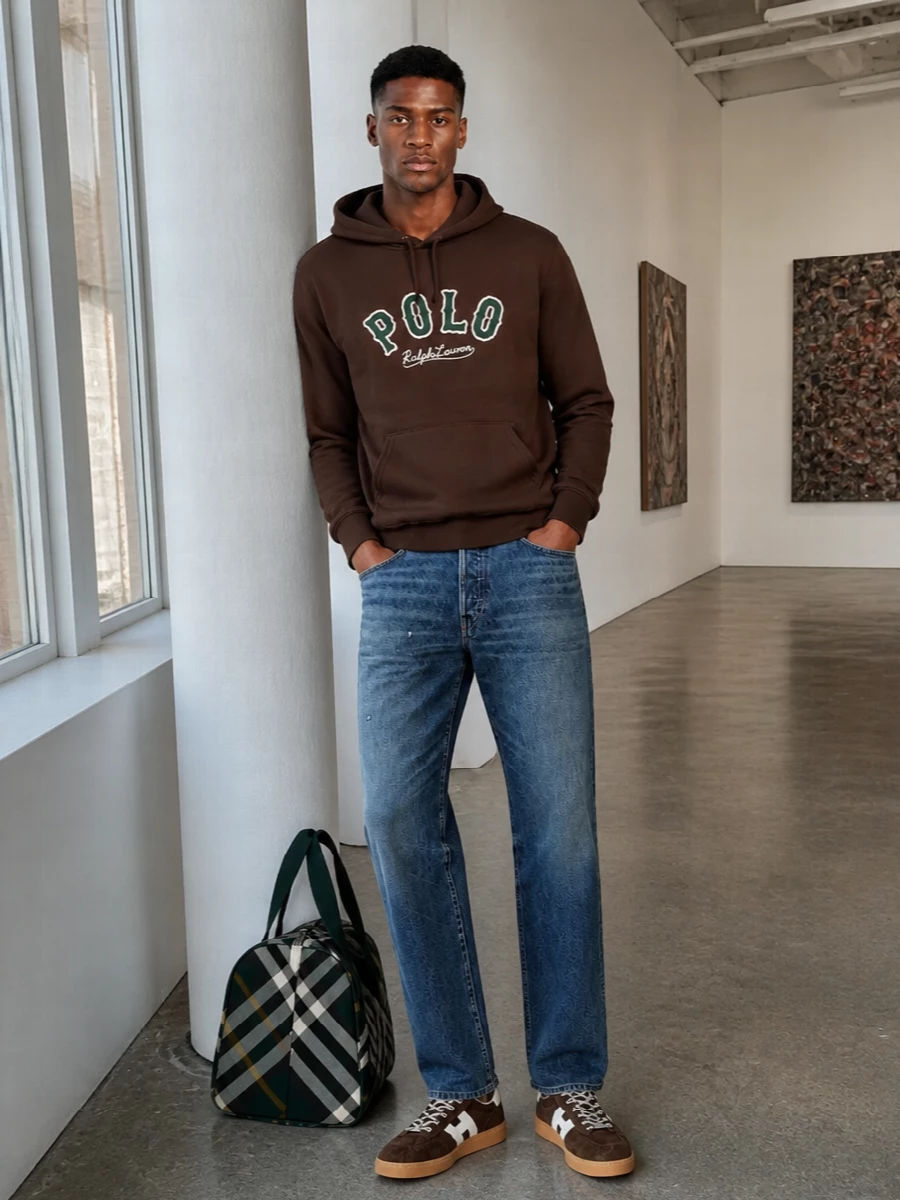 Polo hoodie jeans hogan sneakers outfit