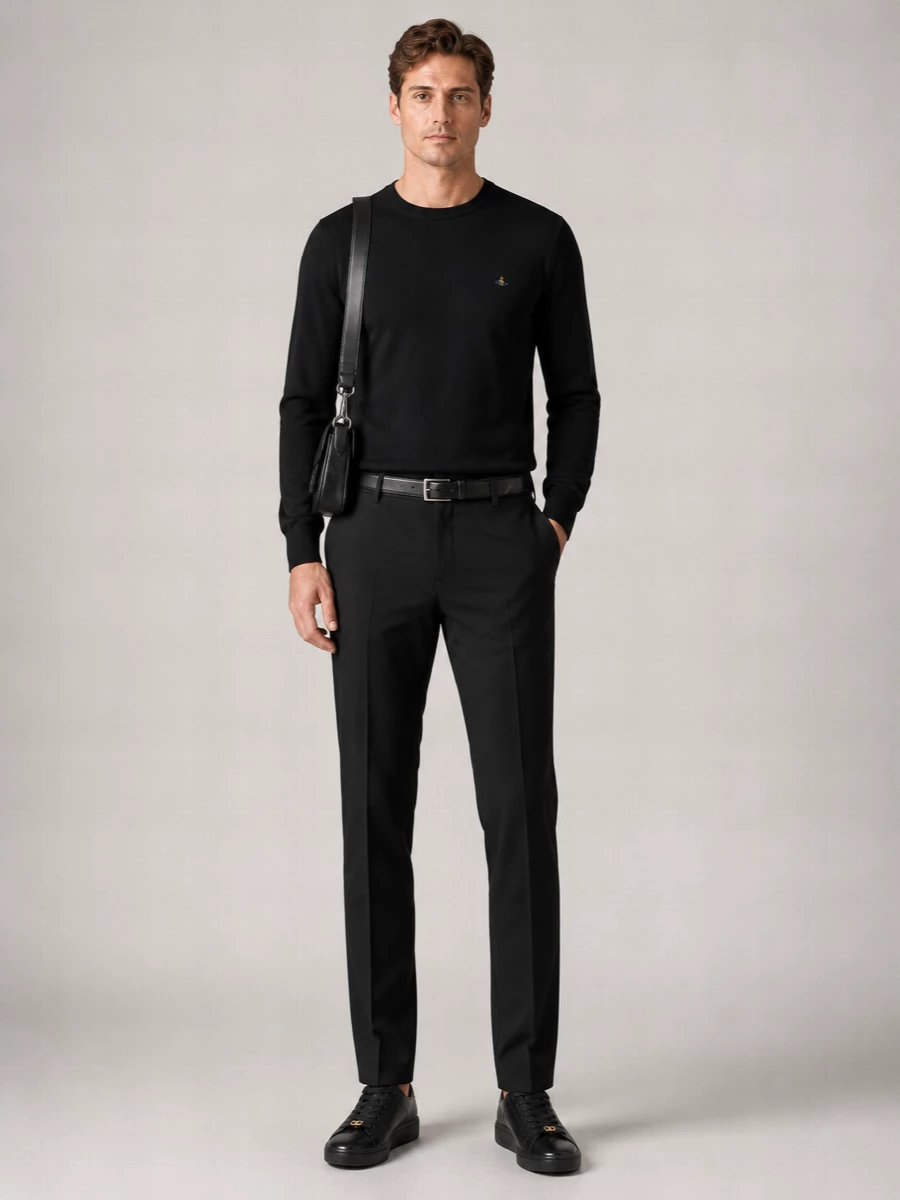 Vivienne Westwood Cashmere Blend Ribbed Crew Neck Sweater
