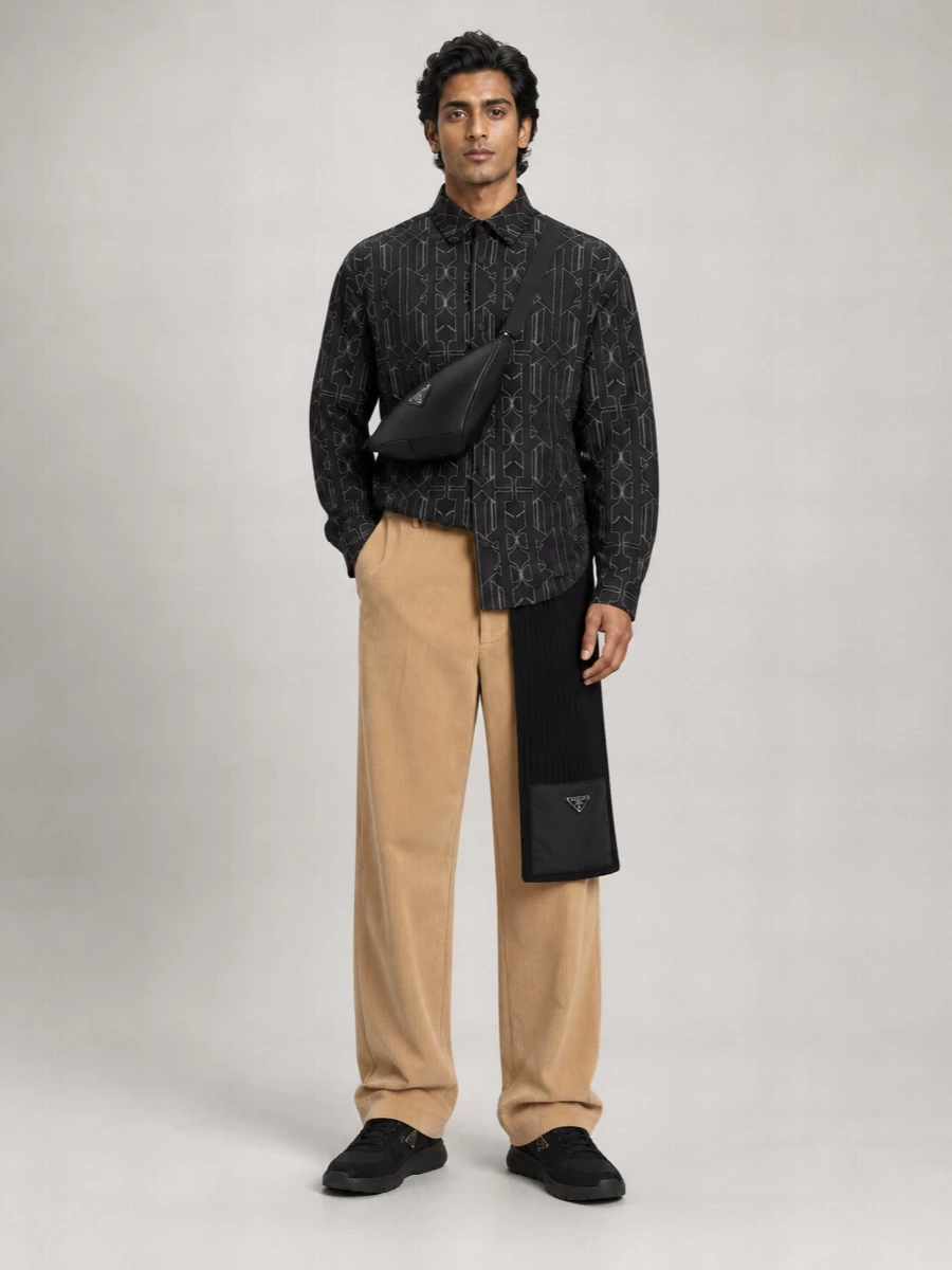 Palm Angels Quilted Padded Monogram Overshirt